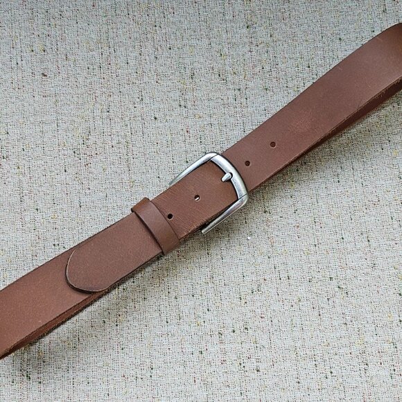 Men Belt Brown Genuine Leather Waistband Unisex Belt Pin Buckle Size 32 inches - Picture 12 of 12